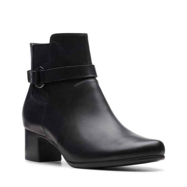 Clarks Womens Un Damson Mid Ankle Boots Black | UK-7026934